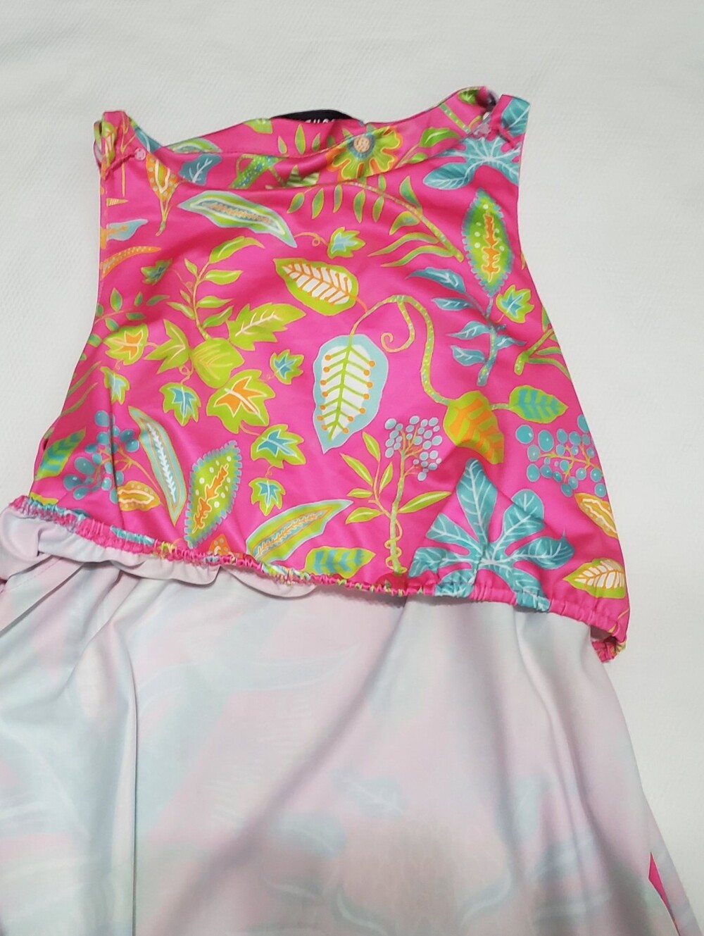 Gretchen Scott Jersey Side Tie Maxi Dress Hummingbird Heaven Pink Size Large - Picture 7 of 10